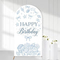Serencatcher 7.2ft Blue Bow Seashell Birthday Arch Backdrop Cover by Serencatcher