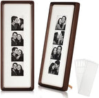 Lineshading 2 Pcs Walnut Wood Photo Strip Frames 12×4 Inch Frame, White by Lineshading
