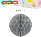 PATIKIL 10pcs 14" Honeycomb Balls Tissue Paper Pom Poms, Party Hanging Paper Honeycomb Balls Decoration for Birthday Wedding Home Backdrop Decor, Grey - Image 2