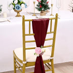 fani Burgundy Satin Chair Straps Bows,120 PCS 7x108 Inch,Chair Sash - Image 4