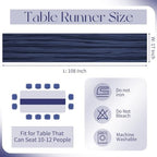 20 Pack Cheesecloth Table Runner - 17x108 Inch Navy Blue Boho Gauze Cheese Cloth Table Runners for Baby Bridal Shower Decoration Wedding Party Summer Garden Farmhouse - Image 2
