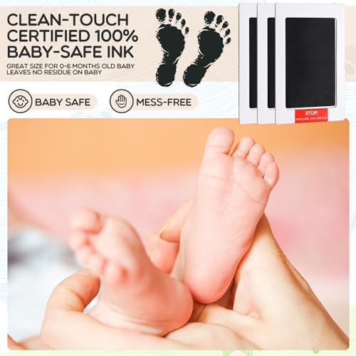 Jetec 60 Set Inkless Hand Footprint Paw Print Kit Ink Pad, Black - Image 3