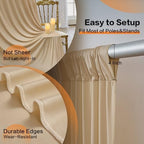 50ft×14ft Long Champagne Backdrop Curtain for Wedding Parties - Image 5