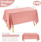 4 Pack Rectangle Tablecloth for 6 Foot Tables Washable Polyester Table Cover for Wedding Dining Table Parties Banquet（70x120 Dusty Rose） - Image 2