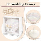 30 Sets Seashell Scented Candles Fully Assembled Wedding Candle Favor with Clear Plastic Box, Pearl, Gift Tag, Ribbon Wedding Party Favor Thank You Gift for Guest Bridal Shower - Image 3