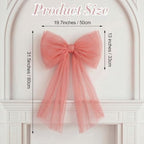 6 Pcs Large Blush-Pink Mesh Bows for Backdrop 31.5 x 19.7 Inches - Image 2