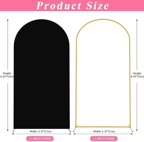 Putros Arch Backdrop Stand and Cover Set, 6.6ft Arch Stand with Black Cover - Image 2