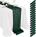 Showgeous 16 Pack Dark Green Cheesecloth Table Runner 17 x 108 Inch by Showgeous