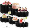 12Pcs Buffet Risers, Food Risers for Table, Foldable Cake Display Stands, Tall Cardboard Cupcakes Stand for Show Catering Desserts Jewelry Wedding Birthday Party Decoration (Black) by Unknown