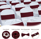 VitalCozy 50 Pcs Stretch Chair Sashes with Crown, Burgundy - Image 3