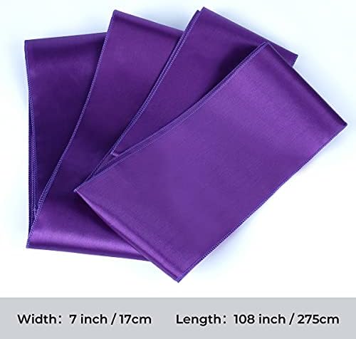 Babenest 50pcs Satin Chair Sashes Ties for Party Wedding, Purple - Image 6