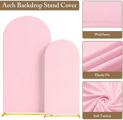 Toolterritary Metal Arch Backdrop Stand and Cover Set, 8FT, 7.2FT Party Backdrop, Easy to Assemble, Backdrop Stand for Parties, Birthday, Baby Shower - Image 7