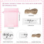 50 Sets Baby Shower Favors Shot Glasses Keychain Gifts, Gender, Pink - Image 4