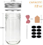 Accguan 12 oz Glass Mason Jars with Lids,24 Pcs Pickle Jars with Stickers - Image 2