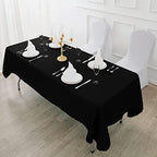 Fokitut 6 Pack Waterproof Rectangle Tablecloth, 90x132 Inch,Stain Resistant and Wrinkle Polyester Table Cloth, Fabric Table Cover for Kitchen Dining, Wedding, Party, Holiday Dinner-Black - Image 5