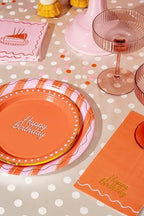 Birthday Party Celebration, Stylish Tableware Set for 8 Guests – Pink/Red - Image 5