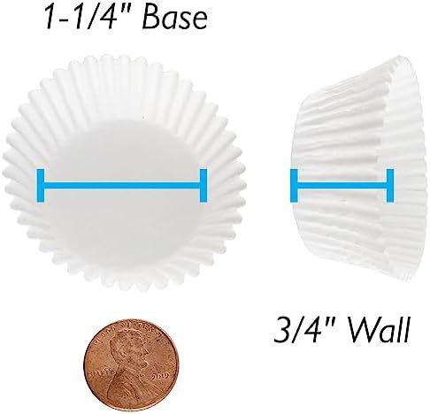 CybrTrayd No.5 Glassine Paper Approximately 2,500 Pieces – 1-1/4” Base, 3/4” Wall Candy Cups, White - Image 4