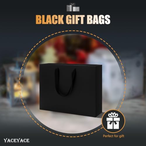 YACEYACE Black Gift Bags Bulk, 20 Pack Black Gift Bags with Handles - Image 3