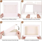 TOMNK 30pcs Cookie Boxes with Window,14x10x2.5 In White Treat Boxes - Image 3