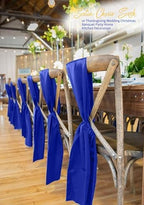 120 PCS Royal Blue Satin Chair Sashes, 7 x 108 Inch - Image 5
