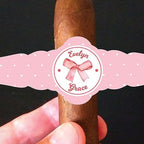 Baby Girl Cigar Labels, Set of 16, Baby Shower Decor, Candy Cigar Wraps, Bands for Bubblegum Cigars (Bow) - Image 2