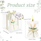 24 Pack Wedding Favors Bridal Shower Favors Candles Calla Lily Style Candle Favors Gift Boxed with Thanks Cards Return Gifts Wedding Party Favors for Guests Return Gifts Keepsakes Giveaways - Image 3
