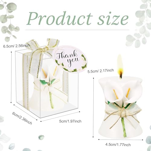 24 Pack Wedding Favors Bridal Shower Favors Candles Calla Lily Style Candle Favors Gift Boxed with Thanks Cards Return Gifts Wedding Party Favors for Guests Return Gifts Keepsakes Giveaways - Image 3