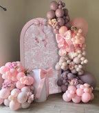Pink Floral Arch Backdrop Cover Toile Bride to Be Baby Shower Girl Party Chiara Arched Frame Bow Flowers 1st Wedding Birthday Parties Decorations (6.6FT,4383) - Image 7