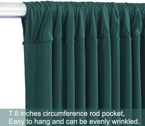 20ft x 15ft Emerald Green Wrinkle Free Backdrop Curtains for Wedding Party Backdrops Curtain Drapes Fabric Decorations Photo Back Drop Cloth for Baby Shower Photography Stage Reception - Image 7