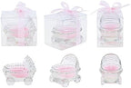 Lunaura 12 pcs Scented Baby Powder Pink Glass Baby Carriage Container Candles, Palm Wax Candle, Baby Shower Gifts, Decorative Accent, Home Décor, Memory Keepsake, Party Favors, Centerpieces - Image 2