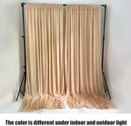 10 x 7 Feet Champagne Backdrop Curtain for Partie, Background Curtains for Photoshoot, Birthday, Wedding, Halloween, Thanksgiving, Christmas Day, New Year Party Decorations 5Ft x 7Ft, 2 Panels - Image 4