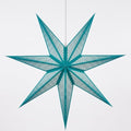 GalaxyArts 7-Point Paper Star Lantern - Striped Cutout Hanging Light Decoration - Foldable Star Lamp Shade for Home, Party, Christmas, Wedding Décor - Indoor/Outdoor Hanging Star(Turquoise) by GALAXYARTS