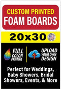 Custom Foam Board Poster Sign, Multiple Sizes and Shapes - 3/16 Thick - Personalized Foamcore Event Signs for Wedding, Baby Shower, Announcements, Presentations, Arts & Crafts (20"x30" Rectangle) by LegitFastPrinting