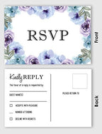 50 Blank RSVP Postcards Floral Print 4"X6" Response Cards,RSVP Reply Card for Wedding,Bridal Shower,Baby Shower - Image 3