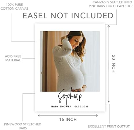 Andaz Press 16"x20" Personalized Canvas Baby Shower Welcome Sign, Custom Photo Minimal Modern Gender Neutral Large Welcome Baby Shower Sign for Easel Stand, Baby Shower Decorations - Image 5
