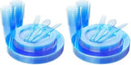 WDF 25 Guest Blue Plates with Disposable Silverware&Blue Cups-Neon Clear Plastic Dinnerware include 25 Dinner &Salad Plates,25Forks, 25 Knives, 25 Spoons,25 Cups for Graduation (Pack of 2) by WDF