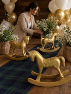 3 Pack Gold Wooden Rocking Horse Decor, 9.4 Inch Baby Shower Centerpieces - Image 6