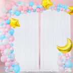 White Sequin Backdrop Curtains 2 Pcs 5FTx10FT Glitter Background Sparkly Party Backdops for Wedding Stage Photography Decorations - Image 6