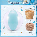 12 Sets 12" Hanging Hot Air Balloon Decortion, Blue - Image 2