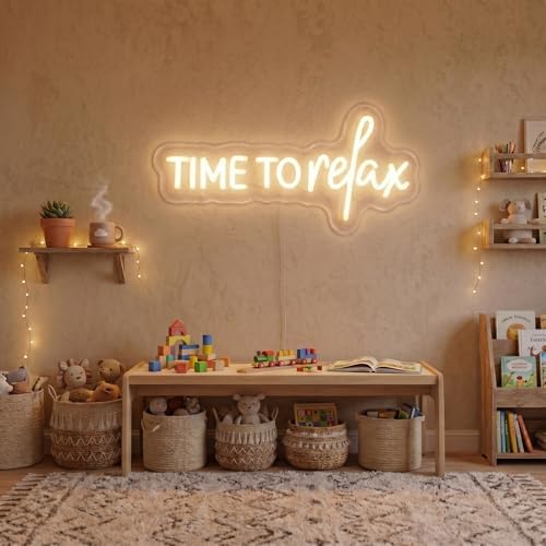 TIME To relax Warm White Neon Sign for Wall Decor Led Neon Lights for Wedding Party Beauty Salon Gym Store Game Room Decorations - Image 7
