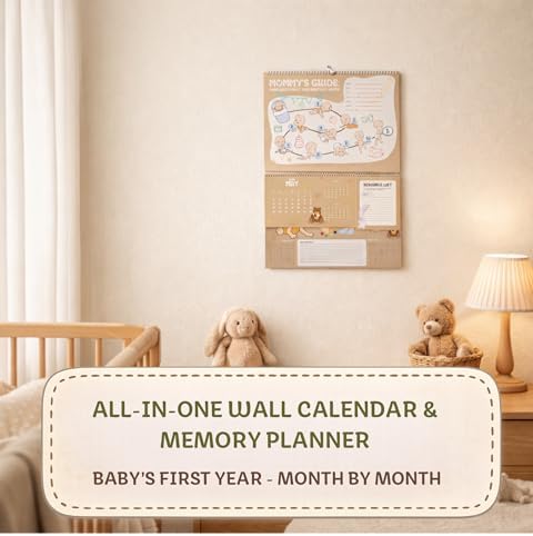 Baby’s First Year Wall Calendar 2025–2026 – All-in-One Baby First Year Calendar, Milestone & Memory Tracker with Checklists - Image 2