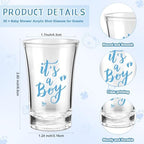 Pickmesh 50 Sets Baby Shower Gifts for Guest, Acrylic Shot Glasses with Thank You Tag Organza Bag Twine, Boy Girl Gender Reveal Party Favors for Guest Baby Shower Return Gift (it's a Boy, Blue) - Image 2