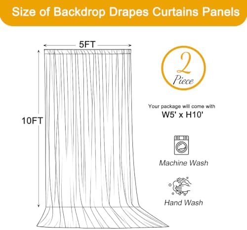 10ft x 10ft Brown Backdrop Curtains, 2 Panels Brown Drapes for Backdrop - Image 4