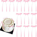 200pcs Bowknot Cake Toppers Satin Ribbon Bow Picks by Unknown