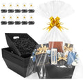 EVELOMO 10 Pack Empty Gift Baskets to Fill - 12" x 10" Large Baskets for Gifts Empty, Sturdy DIY Gifts Baskets Sets with 500g Crinkle Cut Papers for Birthdays Weddings Parties & Holidays (Black) by EVELOMO