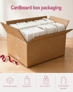 qiqee 200-Packs White Paper Gift Bags with Handles Bulk 10.6"x8.3"x4.3" Medium Size Paper Bags Multiple Uses - Image 5