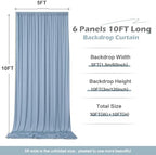 30ft x 10ft Wrinkle Free Dusty Blue Backdrop Curtain for Parties, 6 Panels 5x10ft Silky Polyester Backdrop Drapes Photo Back Drop Cloth for Wedding Birthday Baby Shower Photography Background - Image 6