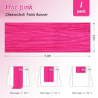 8 Pack Hot Pink Cheesecloth Table Runner 120 Inch Boho Wedding Decor - Image 2