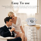 Audio Guest Book Wedding Phone,Audio Guestbook Phone Vintage Style Audio Message Voicemail for Graduation Retirement Party Birthdays Baby Shower Special Occasions (White) - Image 3