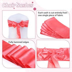 MDS® Pack of 75 Satin Chair Sashes for Wedding & Events – Coral - Image 5
